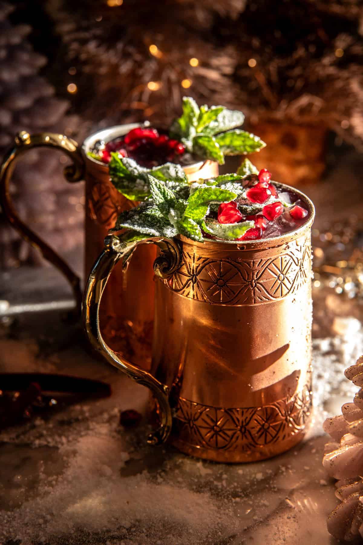 Spicy Ginger Pomegranate Moscow Mule | halfbakedharvest.com