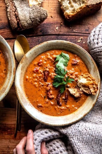 Creamy Lentil Sun-dried Tomato Soup | halfbakedharvest.com