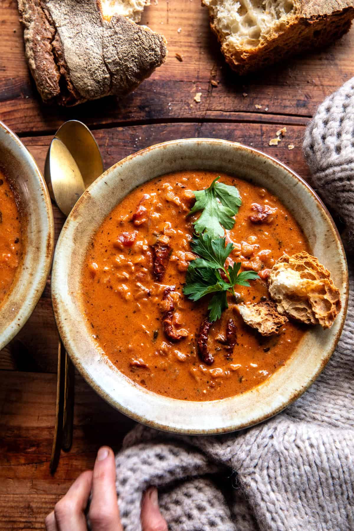 Creamy Lentil Sun-dried Tomato Soup | halfbakedharvest.com