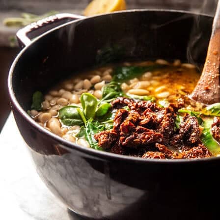 Creamy Tuscan White Bean Lemon Soup | halfbakedharvest.com