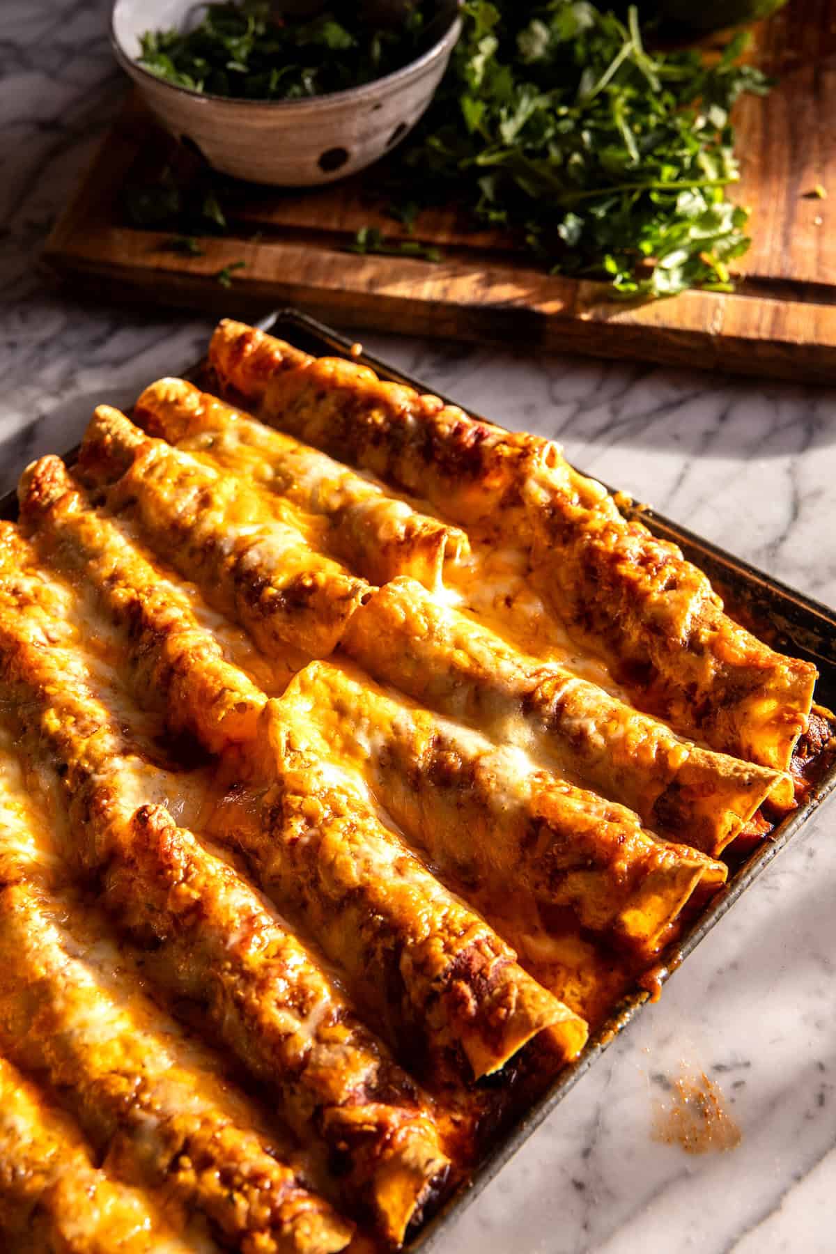 Crispy Black Bean Sweet Potato Enchiladas | halfbakedharvest.com