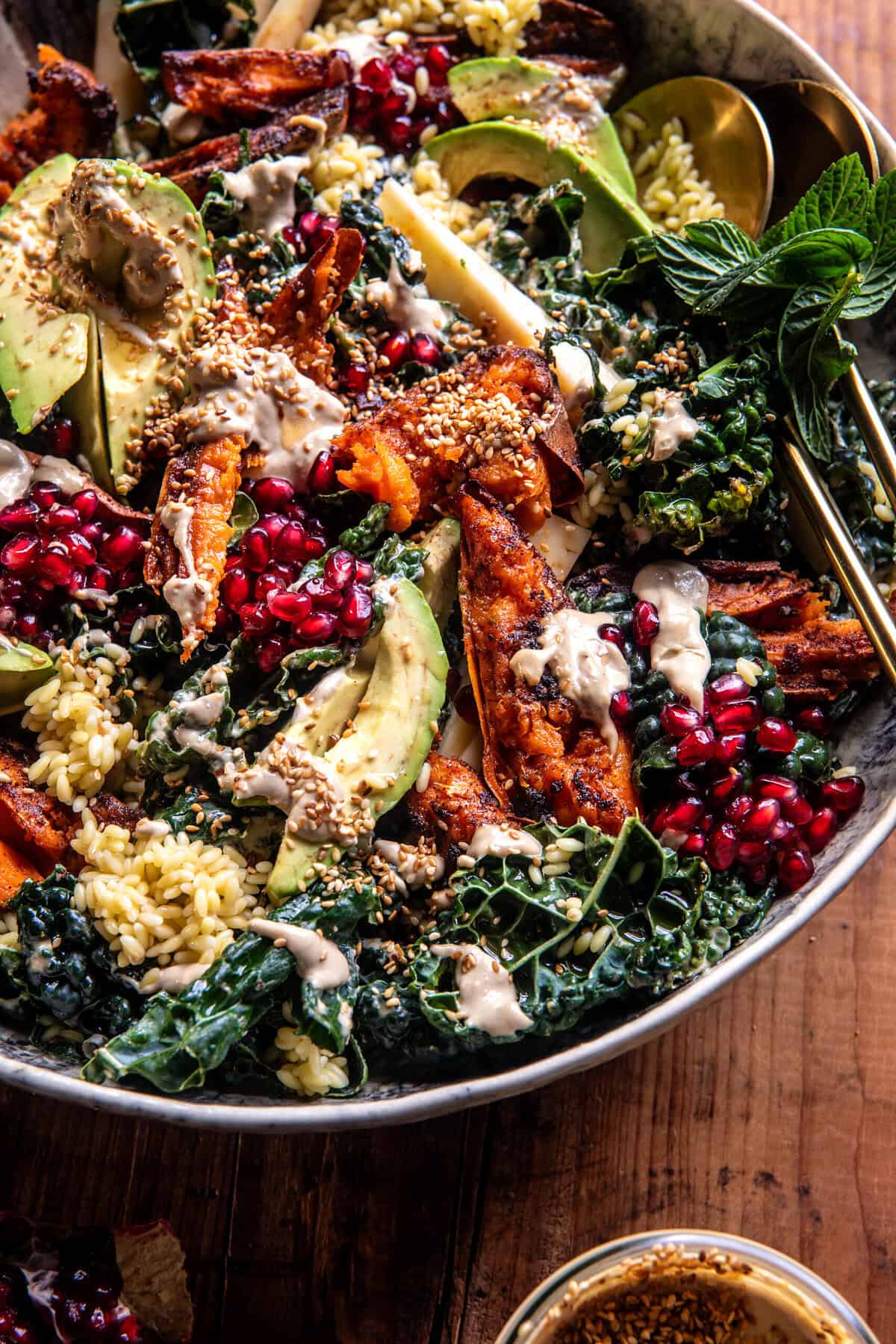 Roasted Sweet Potato Salad with Tahini Dressing | halfbakedharvest.com