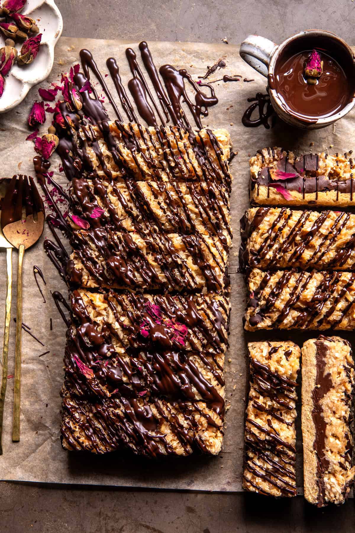 Samoa Cookie Bars | halfbakedharvest.com