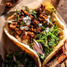 Curry Chicken Gyro and Tahini Sweet Potatoes | halfbakedharvest.com.com