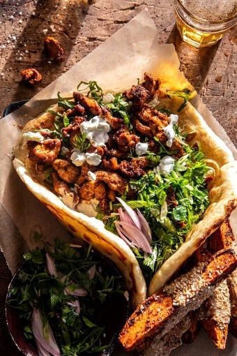Curry Chicken Gyro and Tahini Sweet Potatoes | halfbakedharvest.com.com