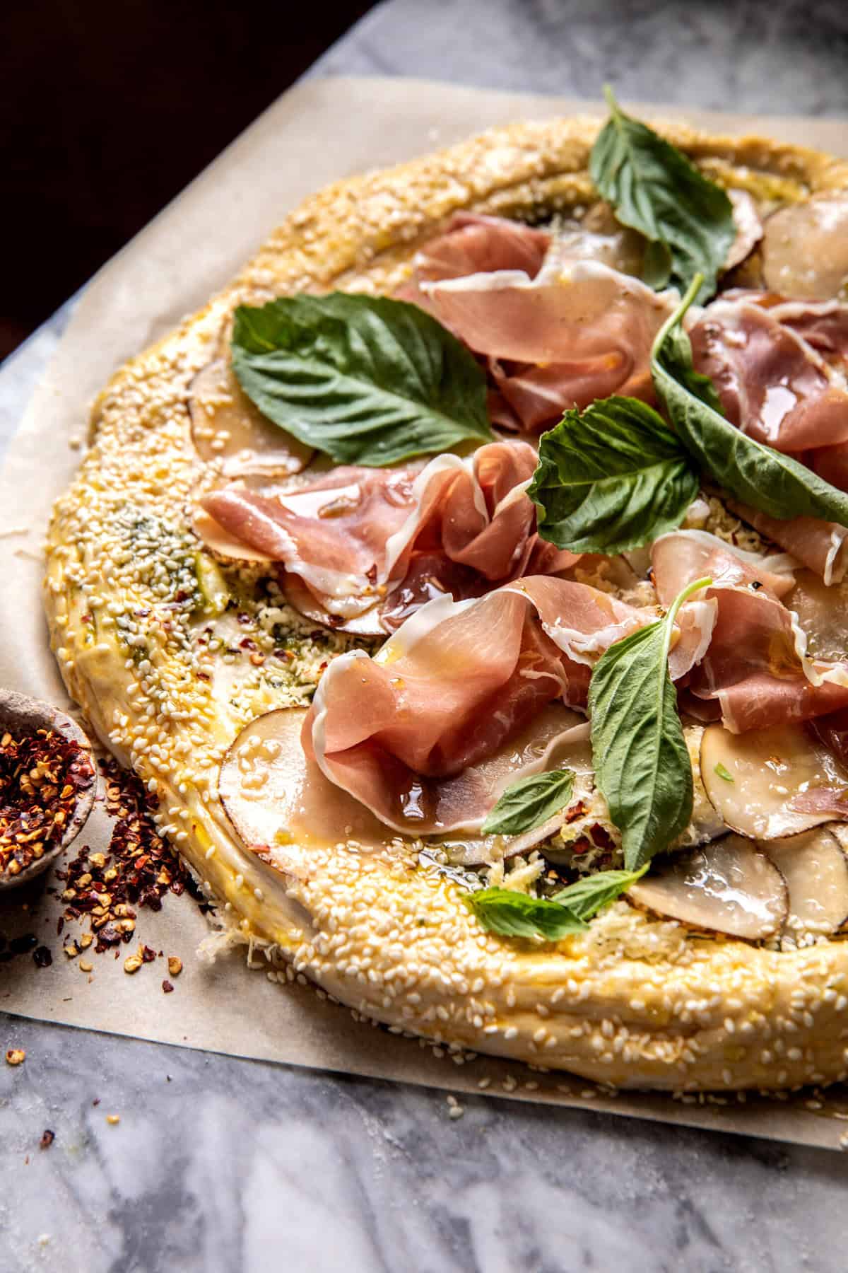 Potato Prosciutto Burrata Pizza | halfbakedharvest.com