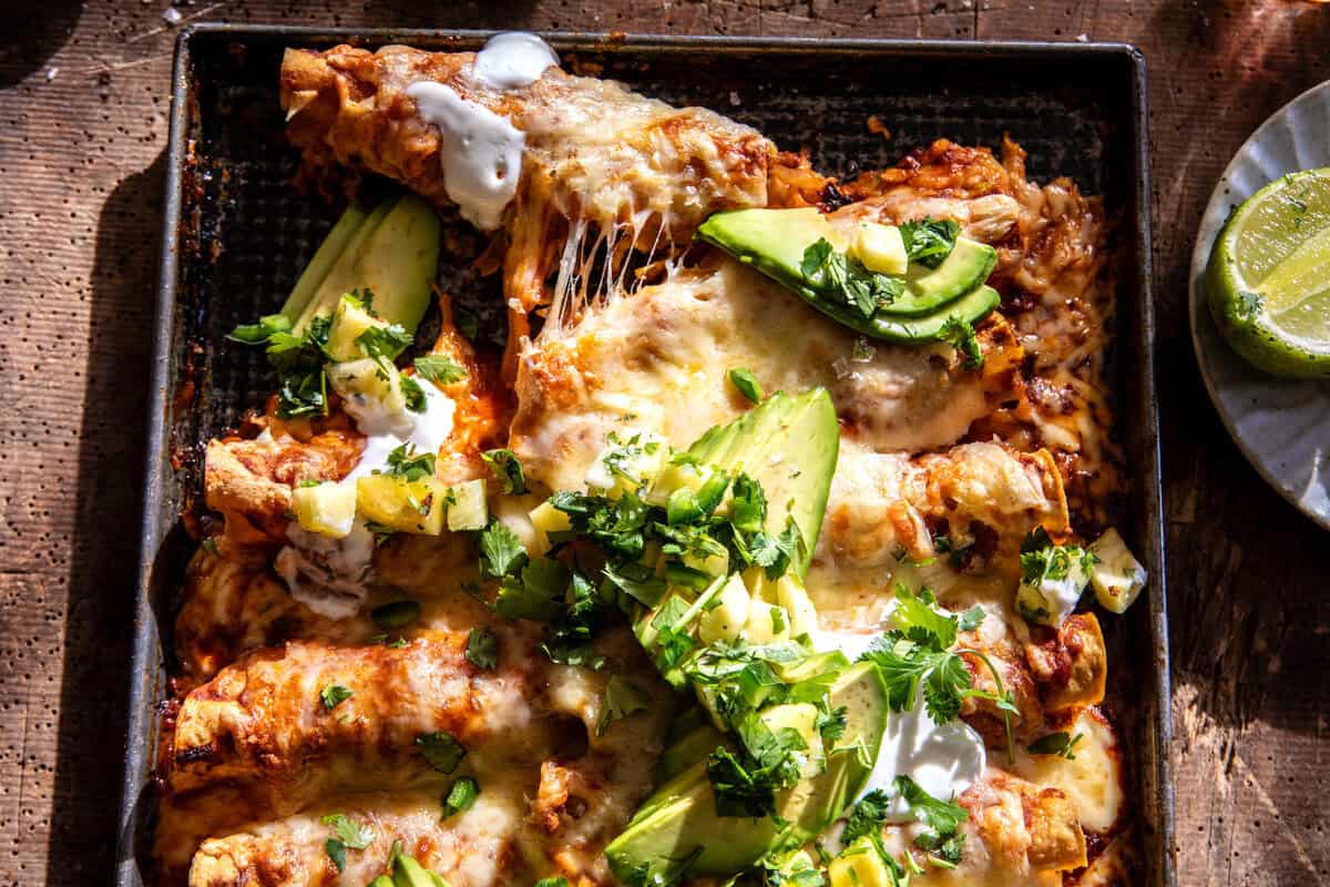 Baked Cheesy Cuban Chicken Taquitos | halfbakedharvest.com