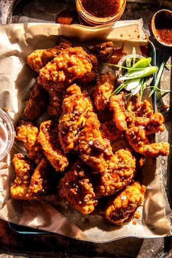 Baked Crispy Hot Honey Chicken Tenders | halfbakedharvest.com