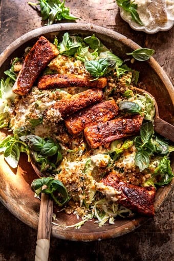 Blackened Salmon Caesar Salad | halfbakedharvest.com