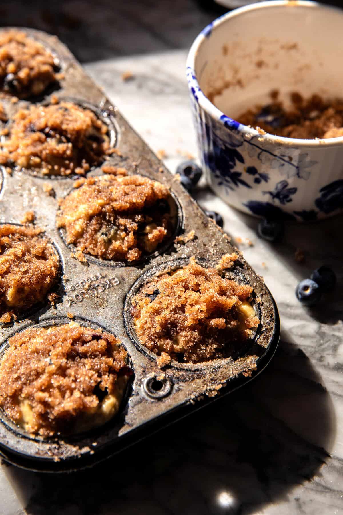 Blueberry Yogurt Coffee Cake Muffins | halfbakedharvest.com