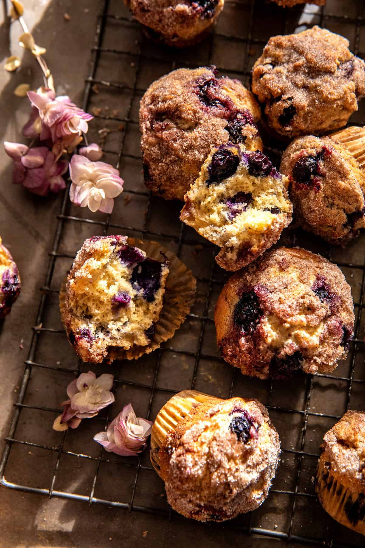 Blueberry Yogurt Coffee Cake Muffins | halfbakedharvest.com