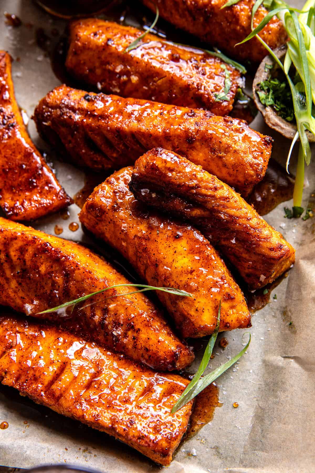 Crispy Hot Honey Salmon Tenders | halfbakedharvest.com