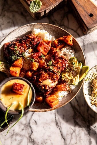 Chipotle Pineapple Chicken with Bang Bang Sauce | halfbakedharvest.com