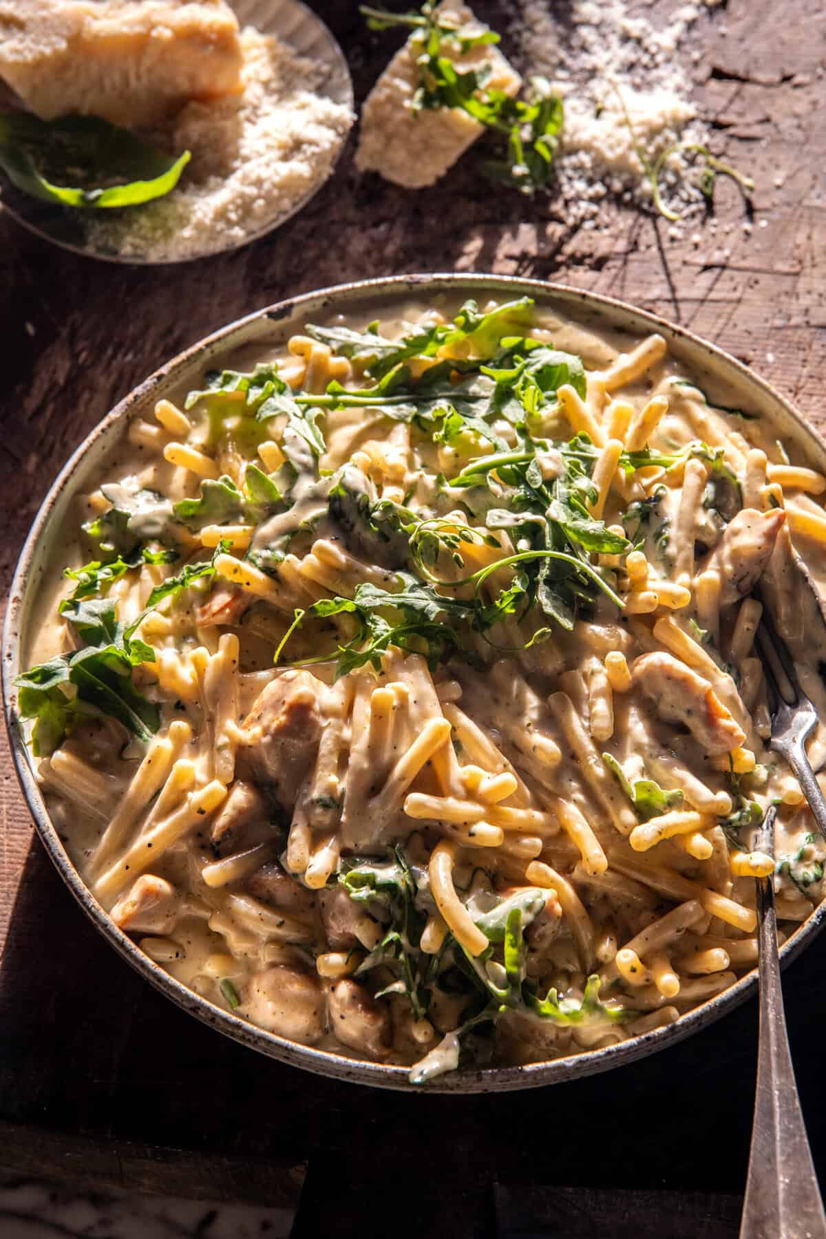 One Pot Chicken Caesar Pesto Pasta | halfbakedharvest.com
