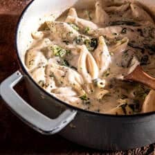 One Pot Spinach Broccoli Ricotta Stuffed Shells | halfbakedharvest.com