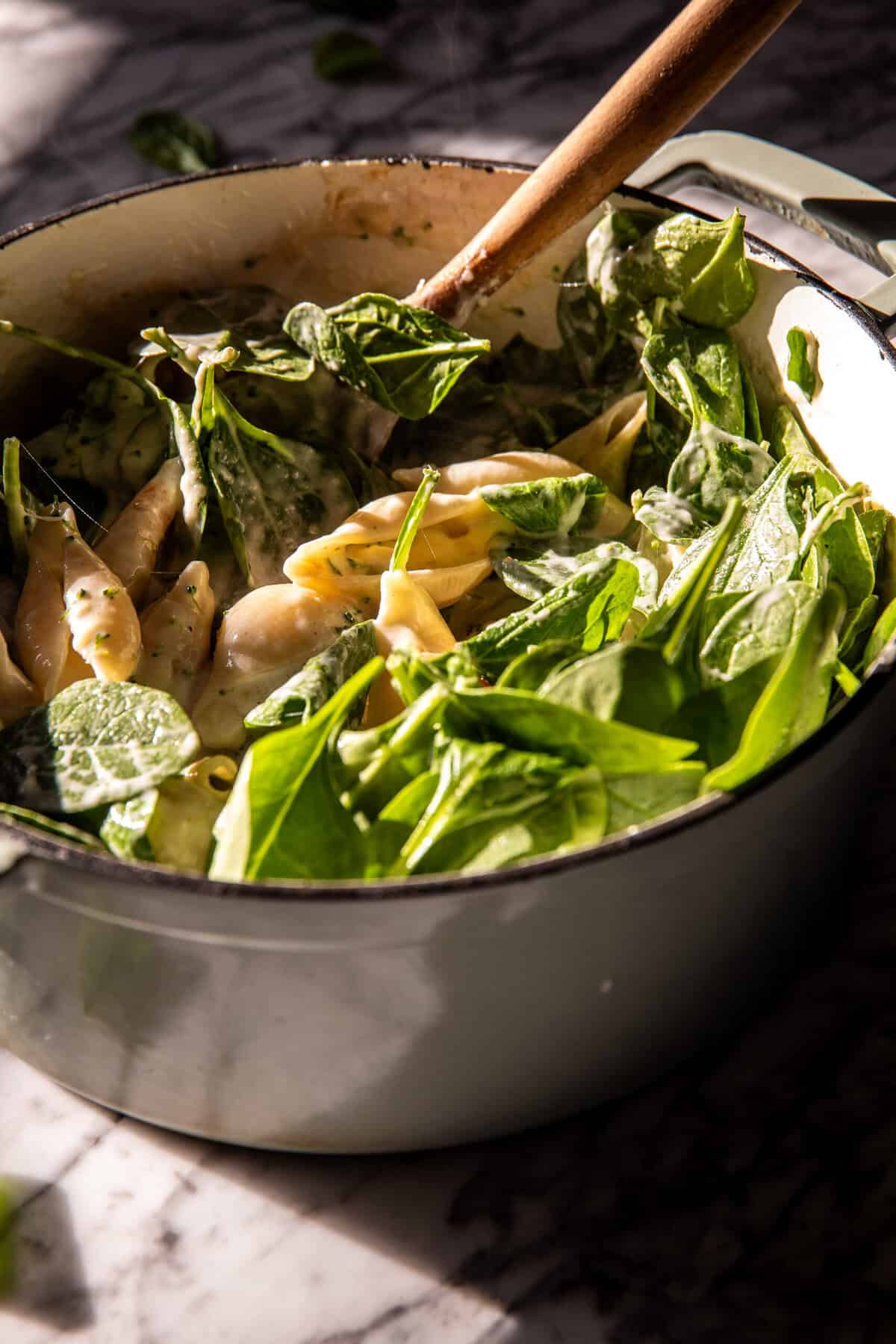 One Pot Spinach Broccoli Ricotta Stuffed Shells | halfbakedharvest.com