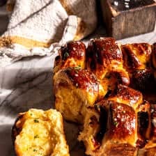 Salted Honey Butter Cheddar Brioche Rolls | halfbakedharvest.com