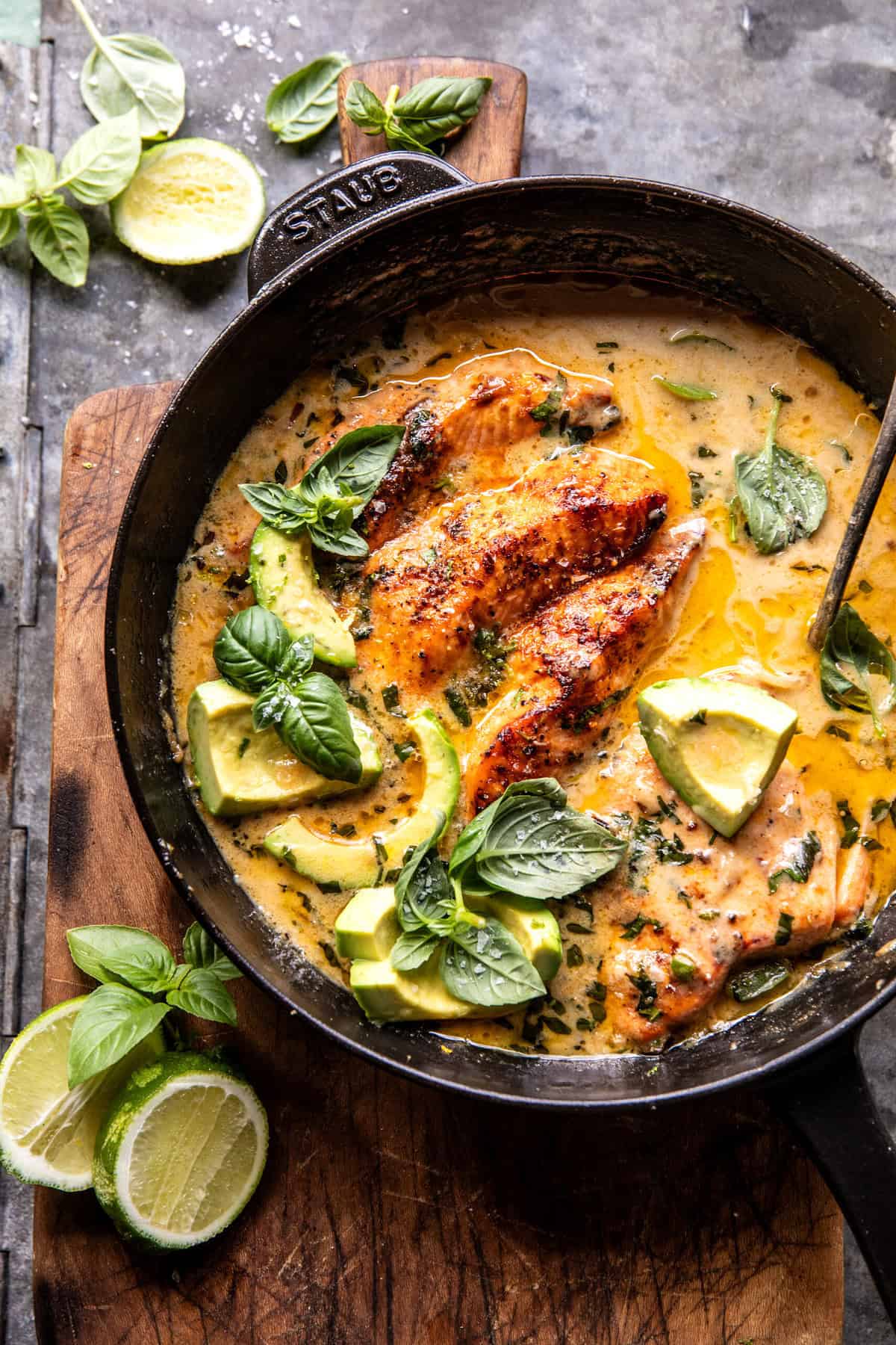 Baked One Pan Garlic Butter Coconut Salmon | halfbakedharvest.com