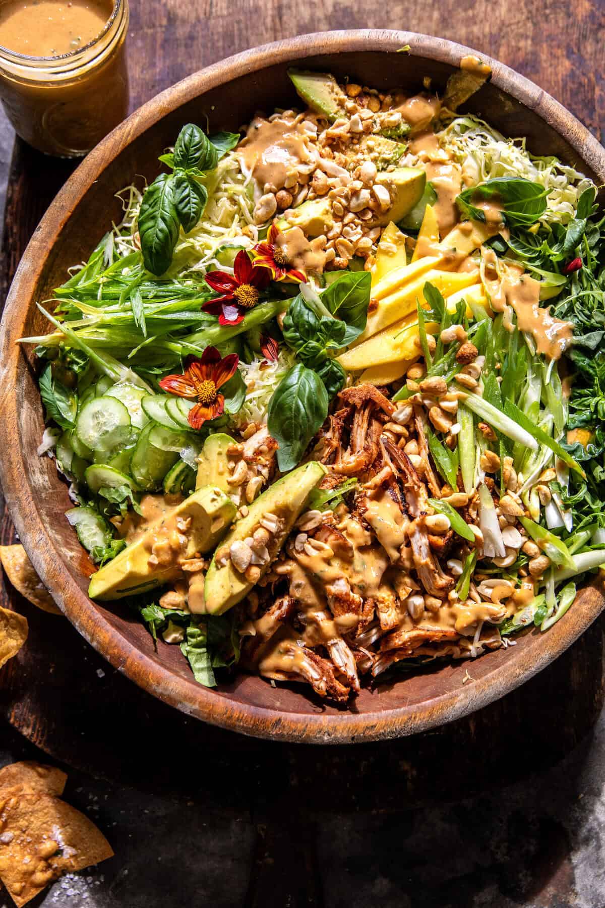 Chili Mango Peanut Chicken Salad | halfbakedharvest.com