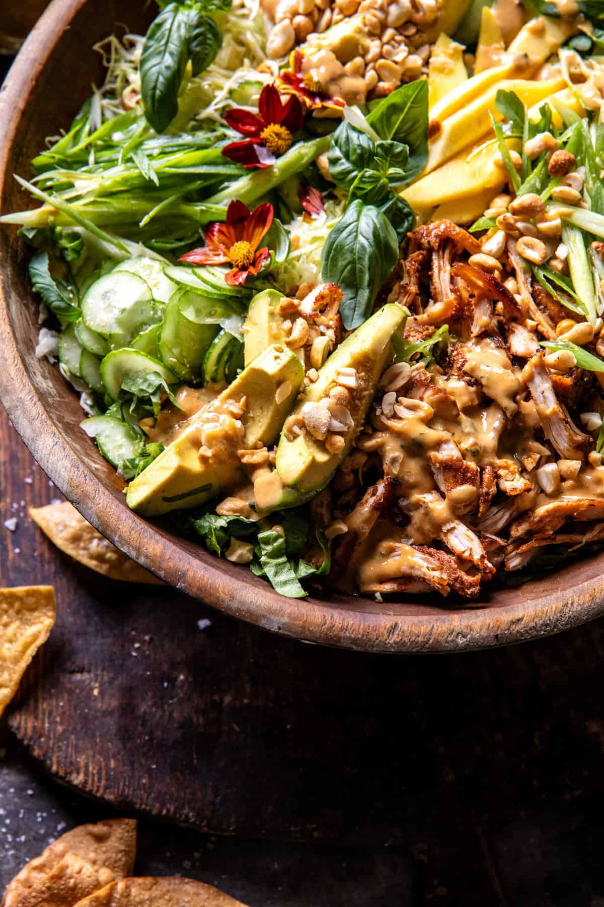 Chili Mango Peanut Chicken Salad | halfbakedharvest.com
