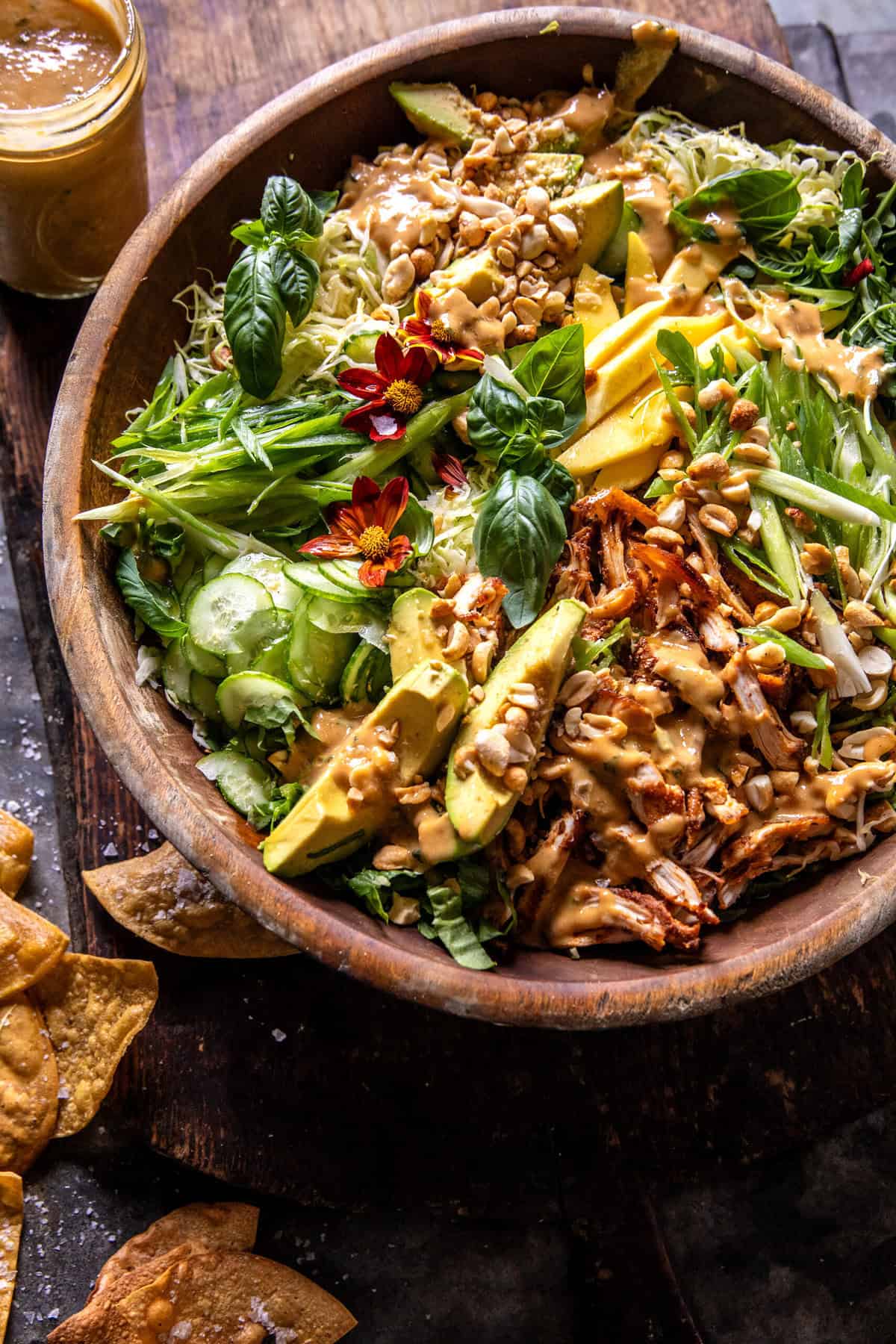 Chili Mango Peanut Chicken Salad | halfbakedharvest.com