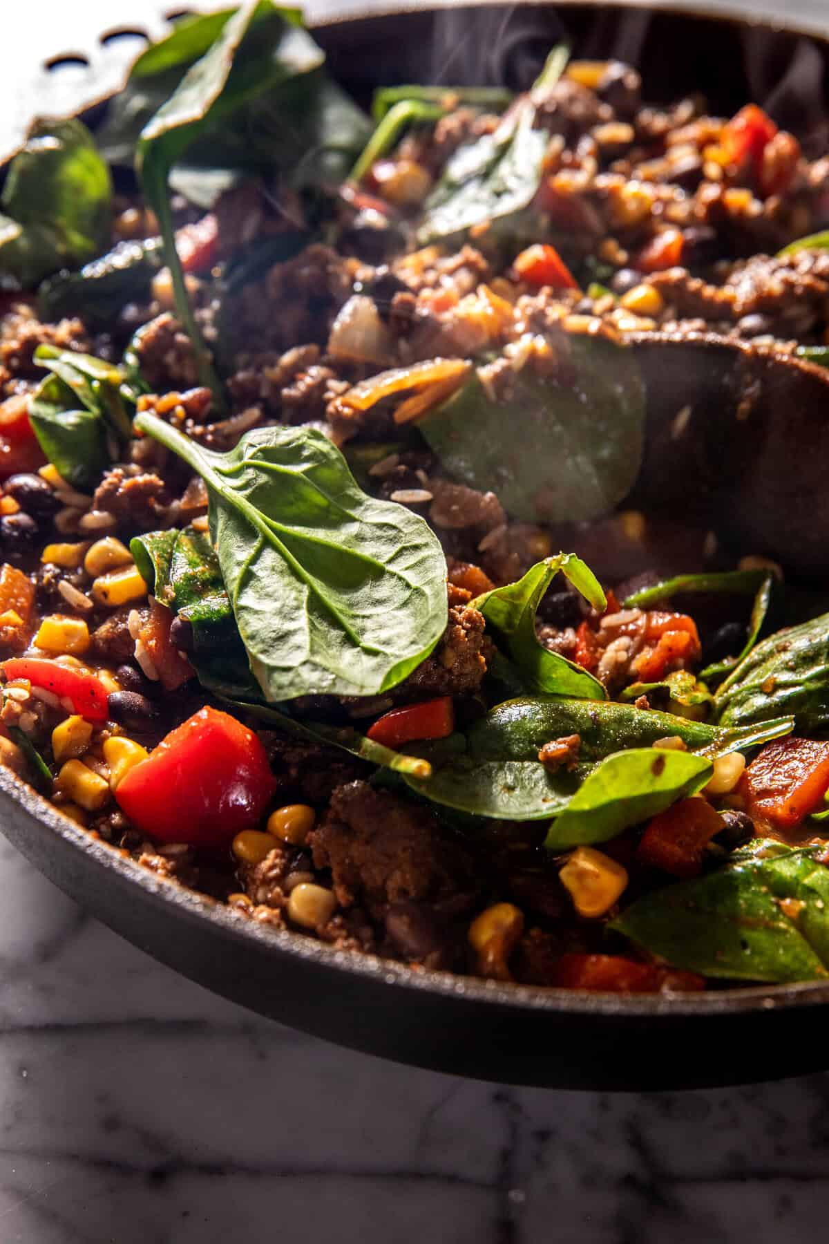 Skillet Mexican Beef and Rice | halfbakedharvest.com
