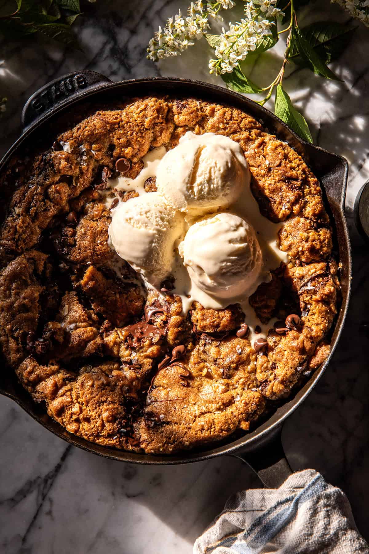 Chocolate Chunk Coconut Pecan Skillet Cookie | halfbakedharvest.com