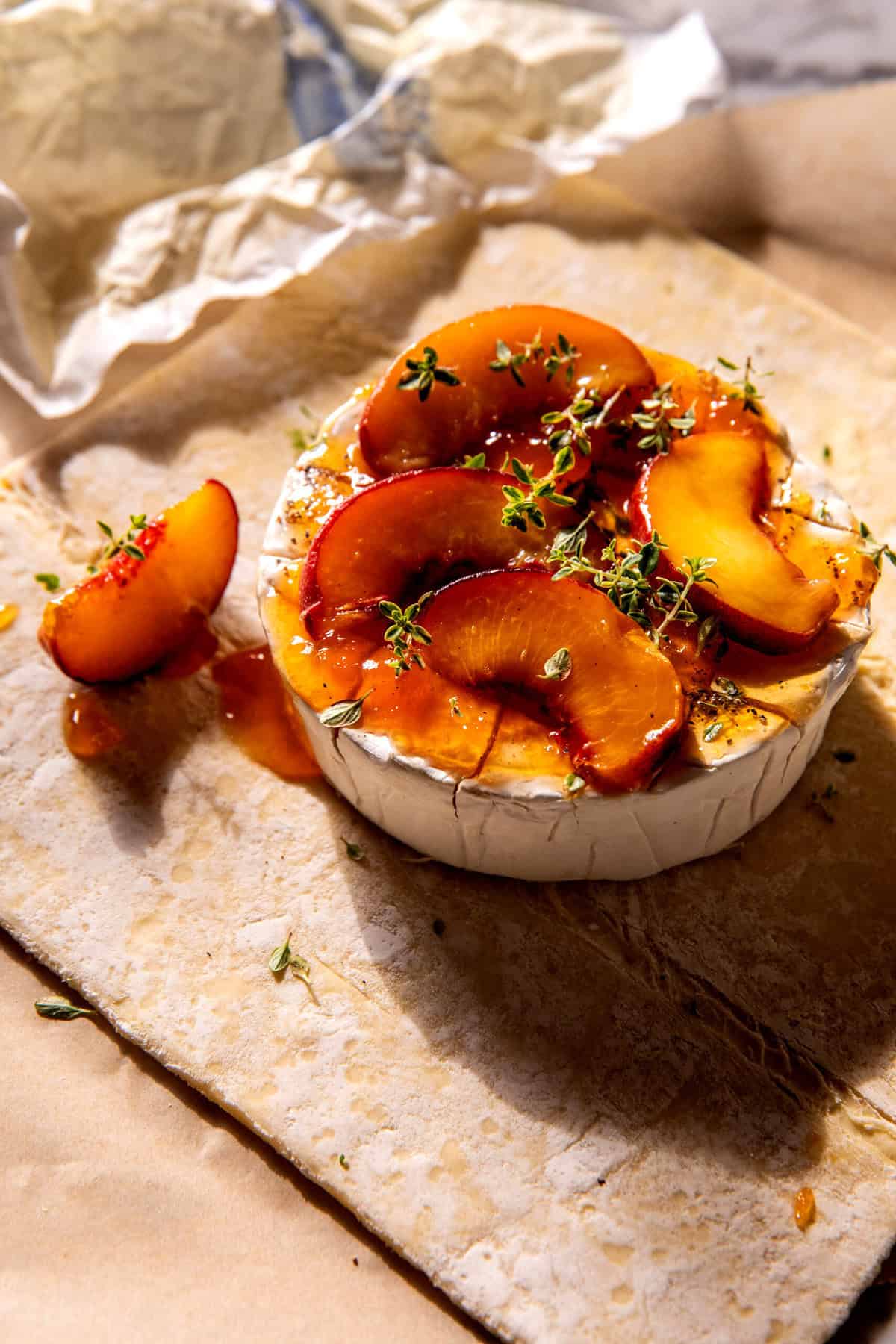 Prosciutto-Wrapped Peach Baked Brie in Pastry | halfbakedharvest.com