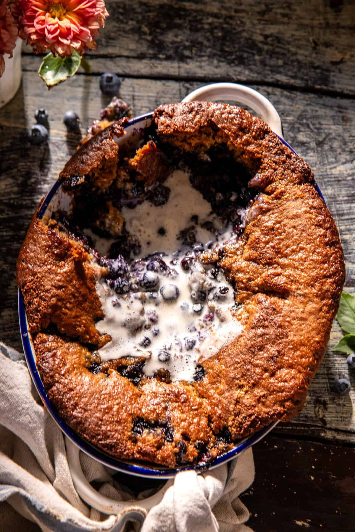 Easy Blueberry Ginger Cookie Cobbler | halfbakedharvest.com