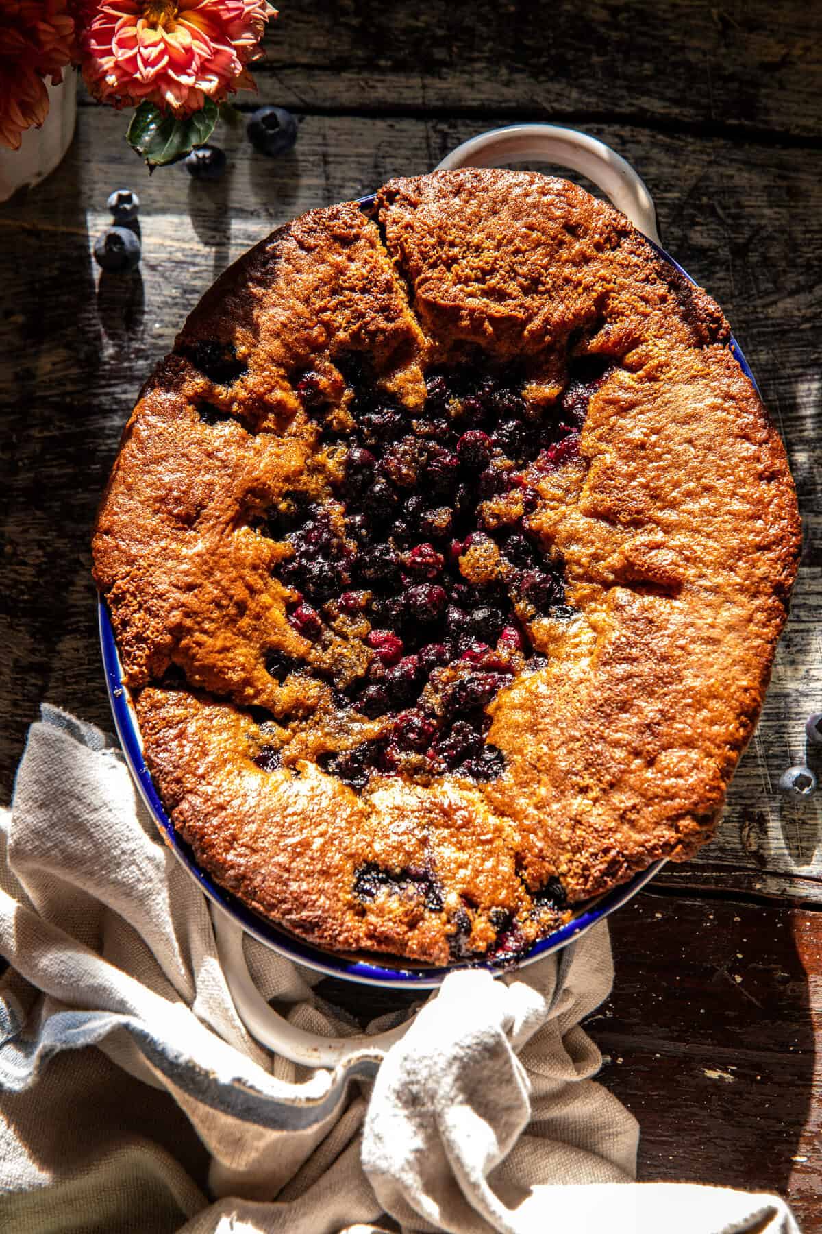 Easy Blueberry Ginger Cookie Cobbler | halfbakedharvest.com