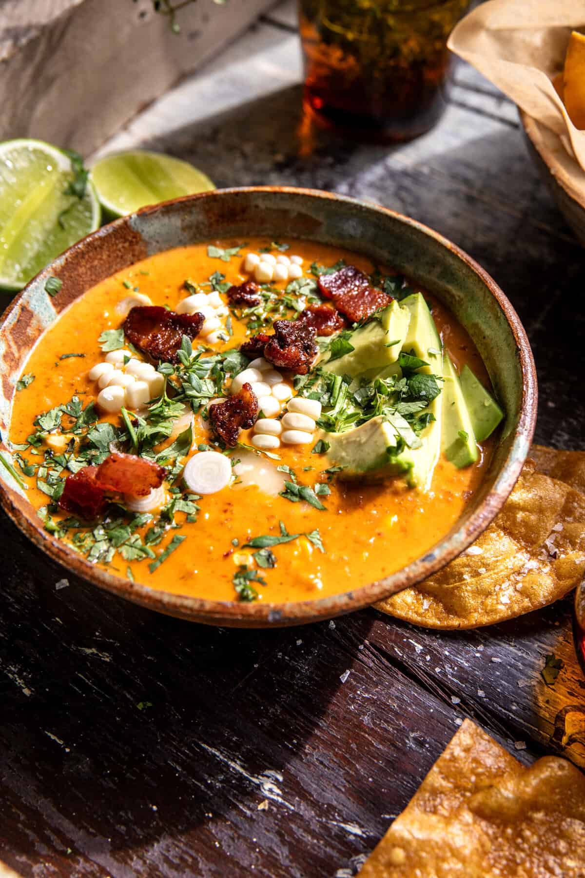 Chipotle Queso Chicken Corn Chowder | halfbakedharvest.com