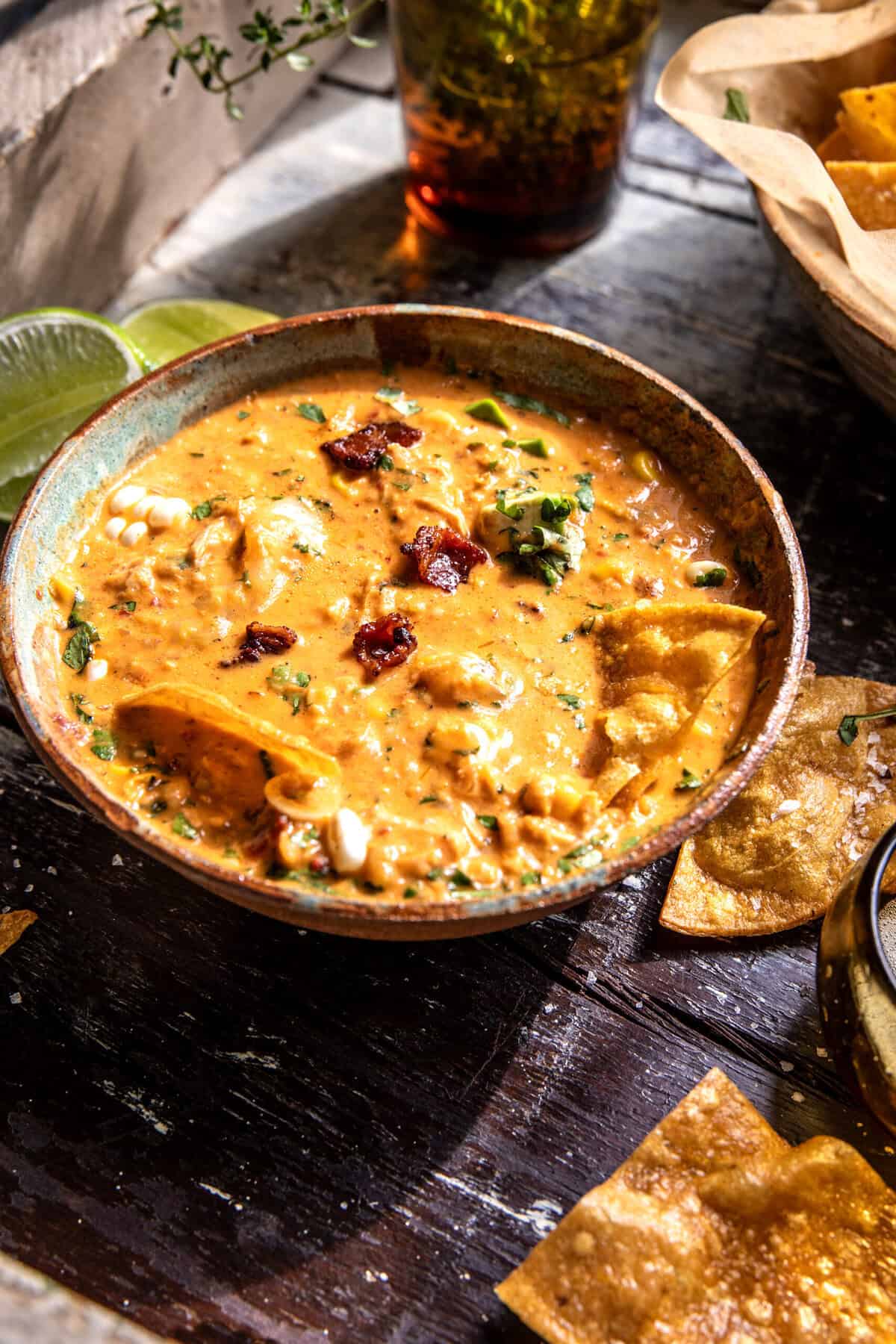 Chipotle Queso Chicken Corn Chowder | halfbakedharvest.com