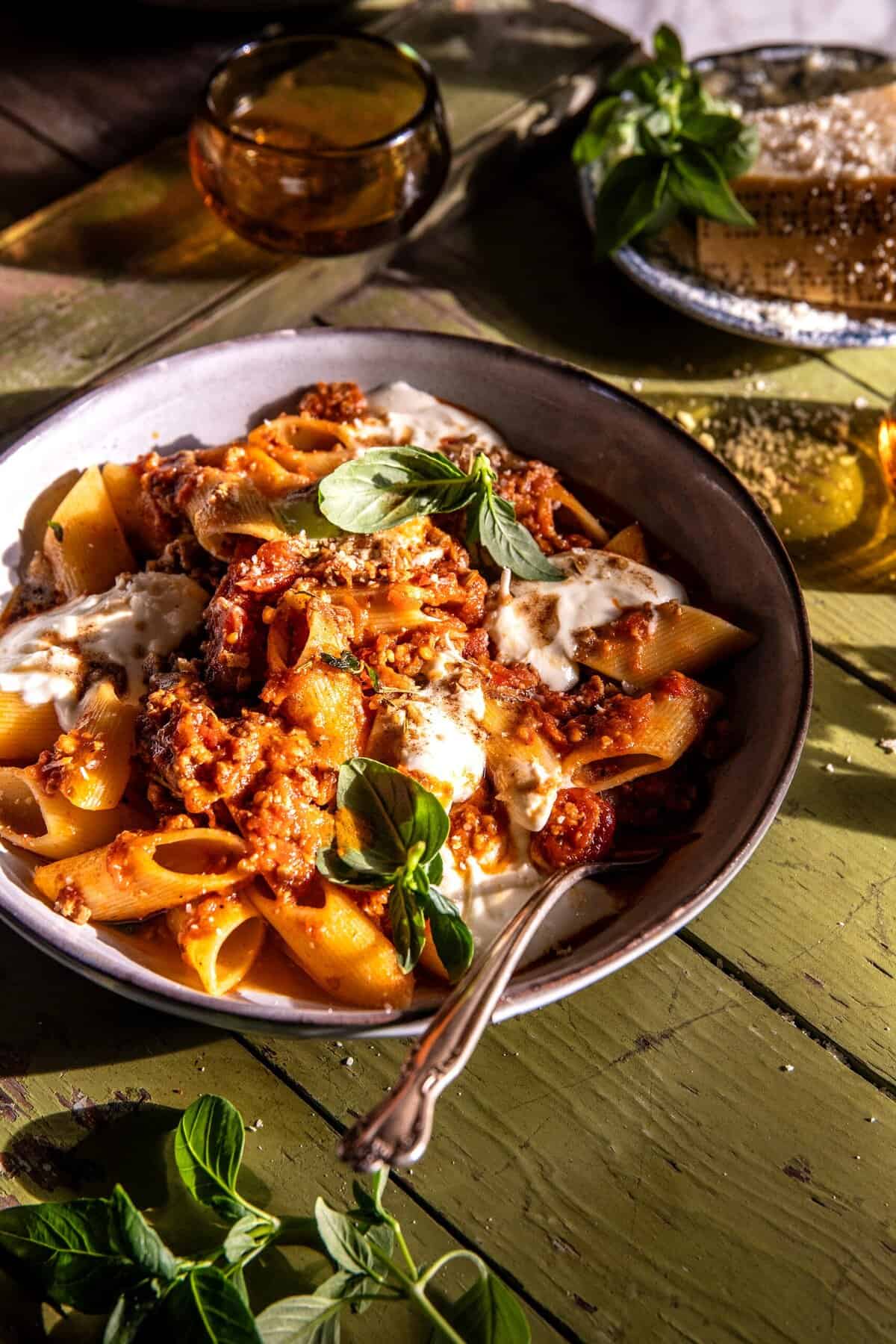 Crockpot Brown Butter Tomato and Ricotta Pasta | halfbakedharvest.com