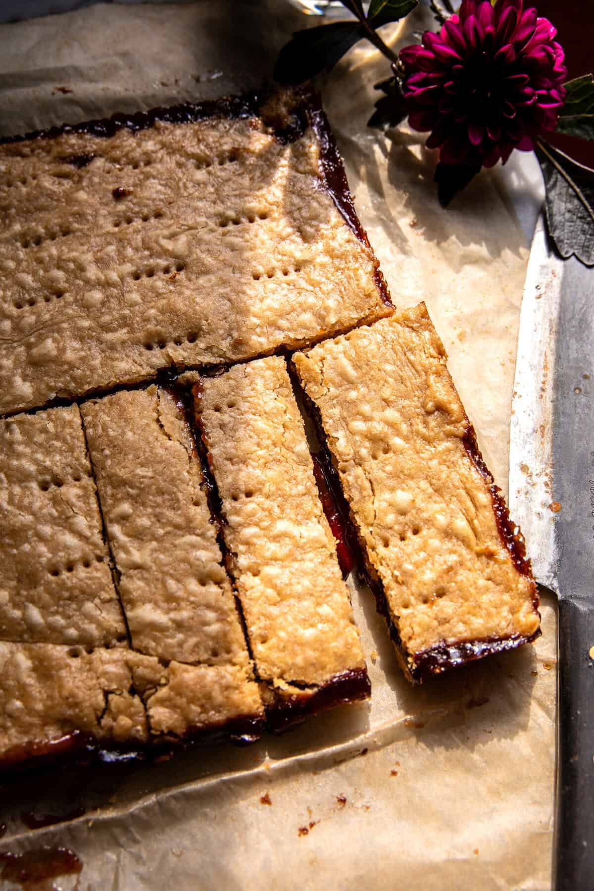 Frosted Soft Brown Sugar Strawberry Bars | halfbakedharvest.com