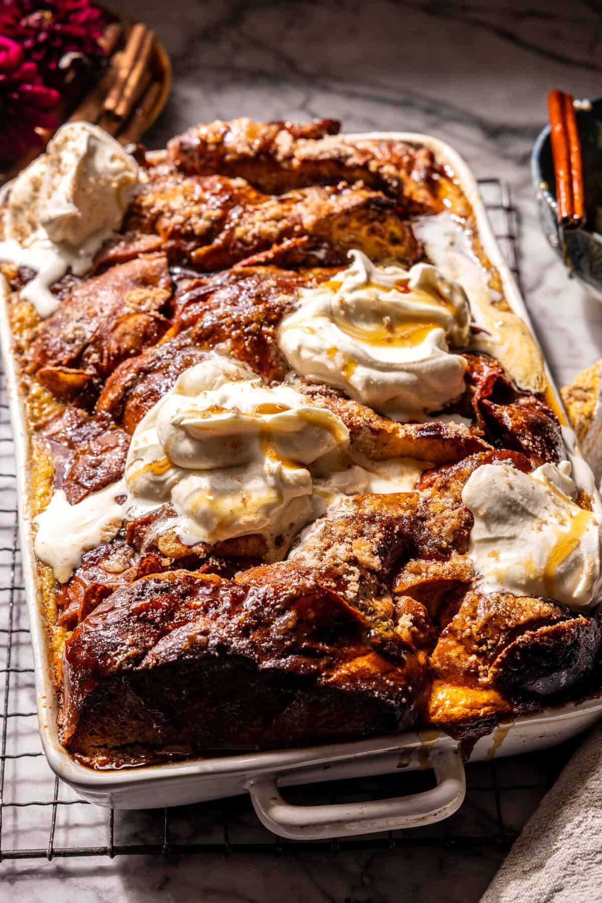 Baked Cinnamon Apple Butter French Toast | halfbakedharvest.com