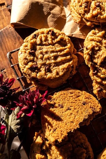 Lunch Lady Peanut Butter Chip Cookies | halfbakedharvest.com