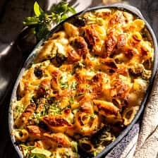 Dump and Bake Chicken Alfredo Noodle Casserole | halfbakedharvest.com