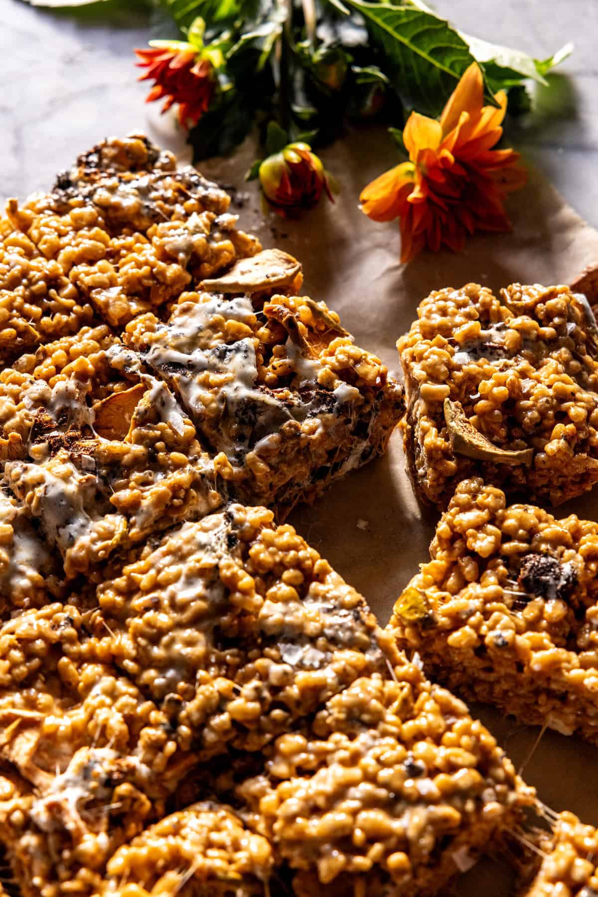 Salted Caramel Apple Rice Krispie Treats halfbakedharvest.com