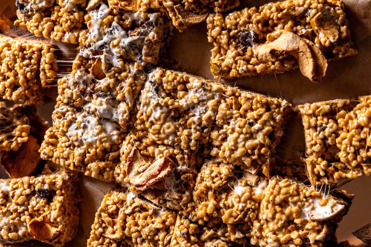 Salted Caramel Apple Rice Krispie Treats halfbakedharvest.com