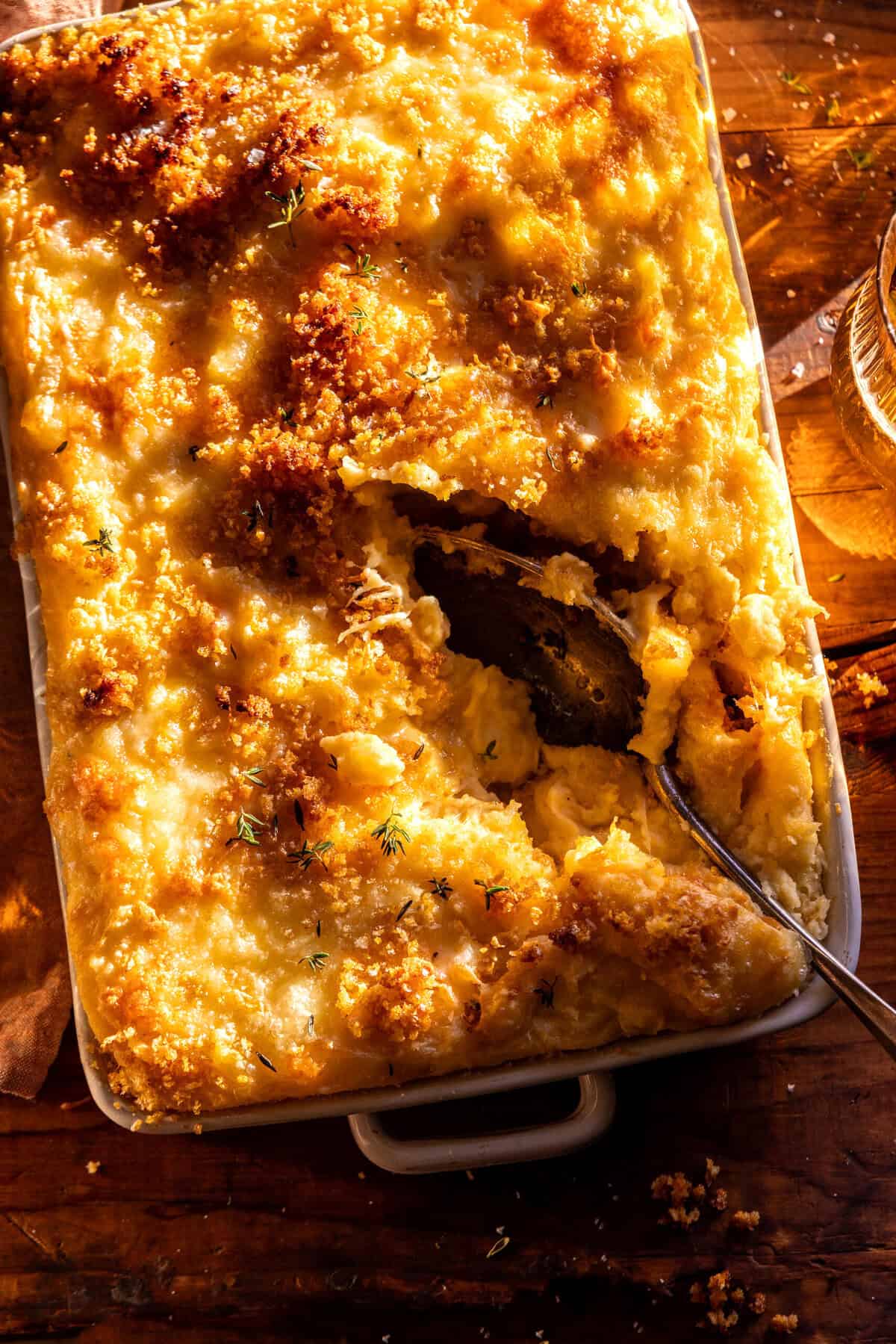 Cheesy Mashed Potato Casserole | halfbakedharvest.com