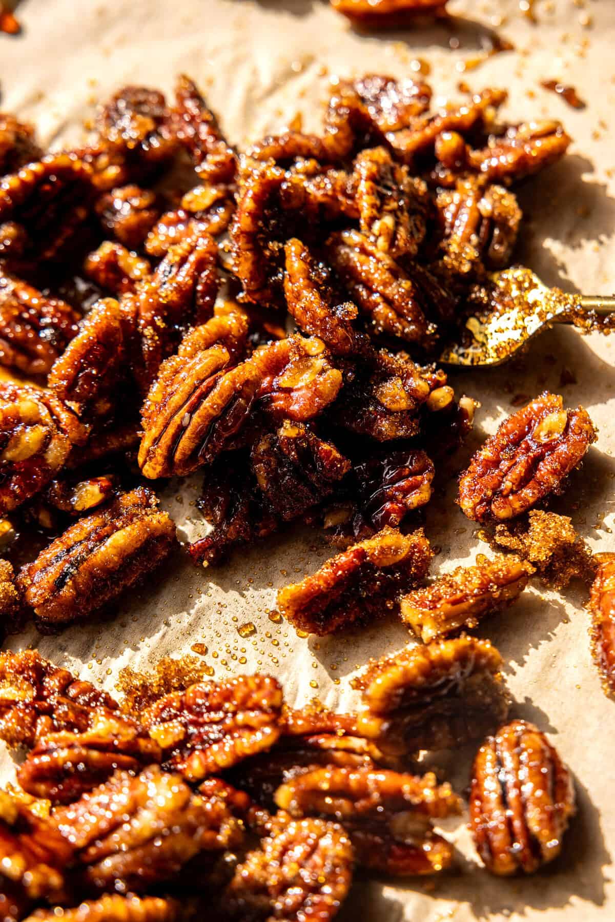 Gooey Salted Brown Sugar Maple Pecan Cookie Pie Bars | halfbakedharvest.com