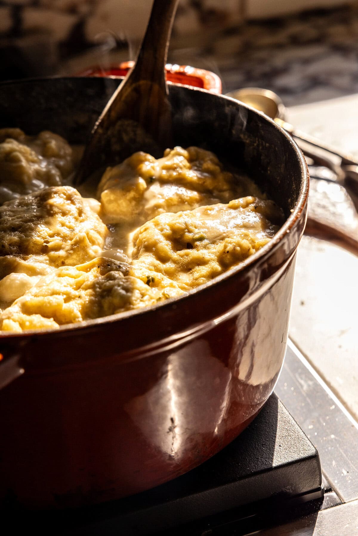 One Pot Creamy Vegetable Dumpling Soup | halfbakedharvest.com