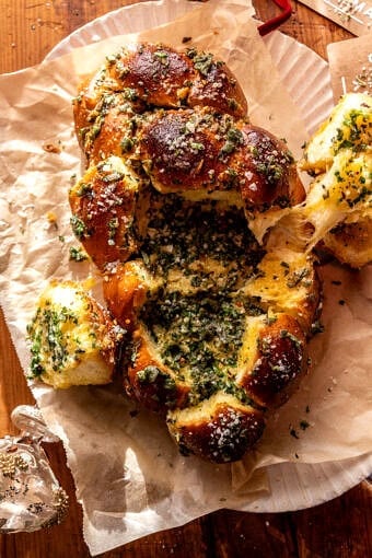 Easy Pull Apart Garlic Butter Challah Bread | halfbakedharvest.com