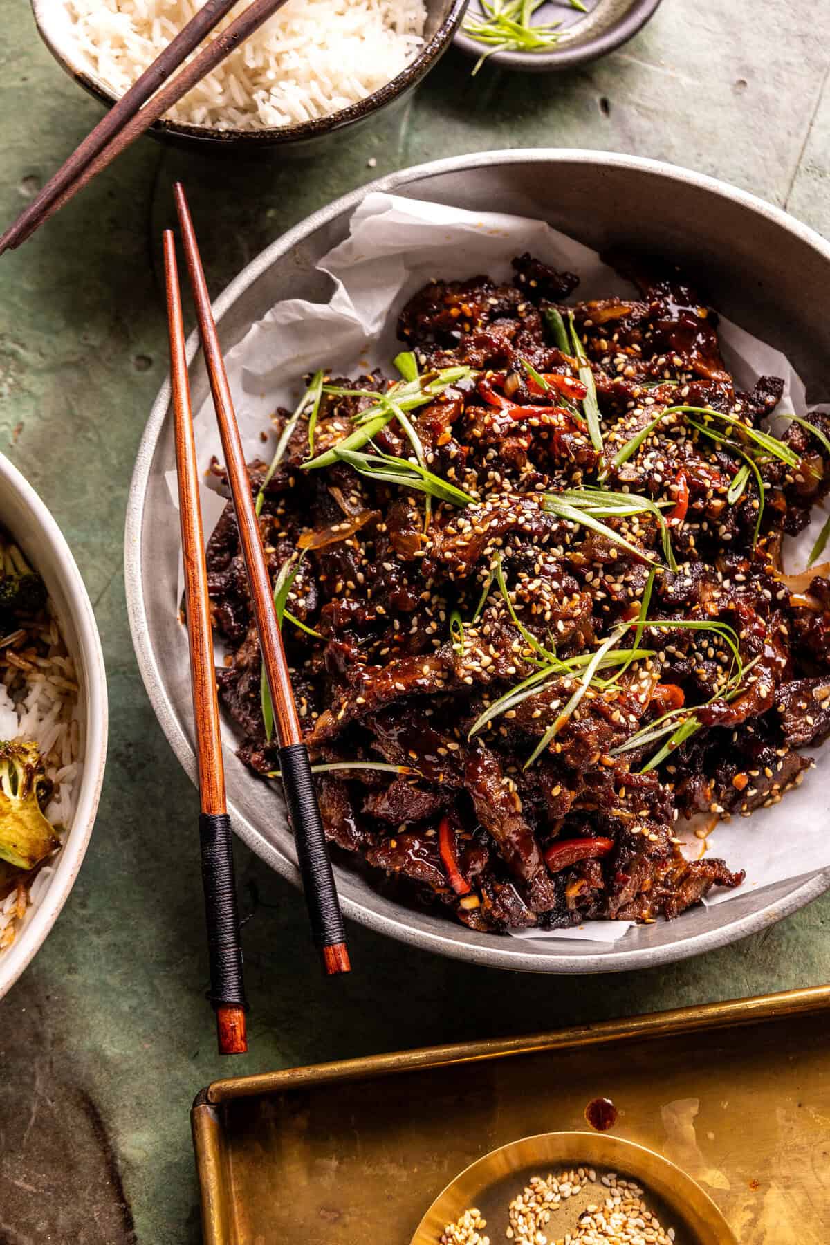 20 Minute Takeout-Style Sticky Sesame Beef | halfbakedharvest.com