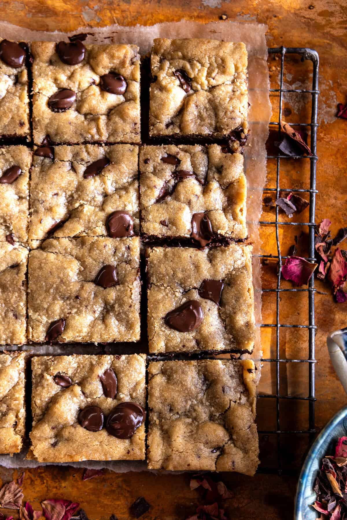 Doughy Tahini Chocolate Chip Cookie Bars | halfbakedharvest.com