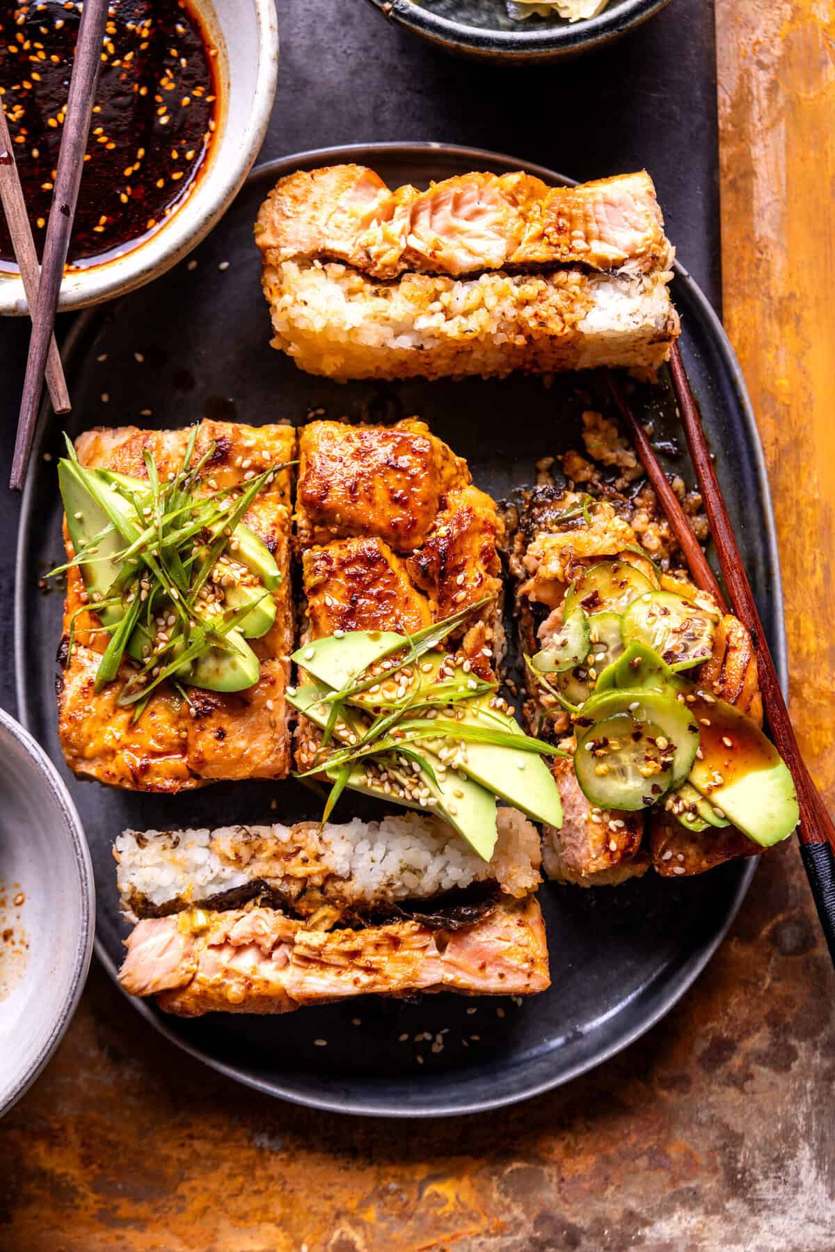Easy Spicy Salmon Sushi Stacks | halfbakedharvest.com
