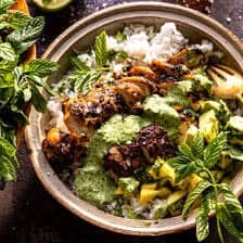 Peruvian Chicken with Creamy Green Sauce | halfbakedharveest.com