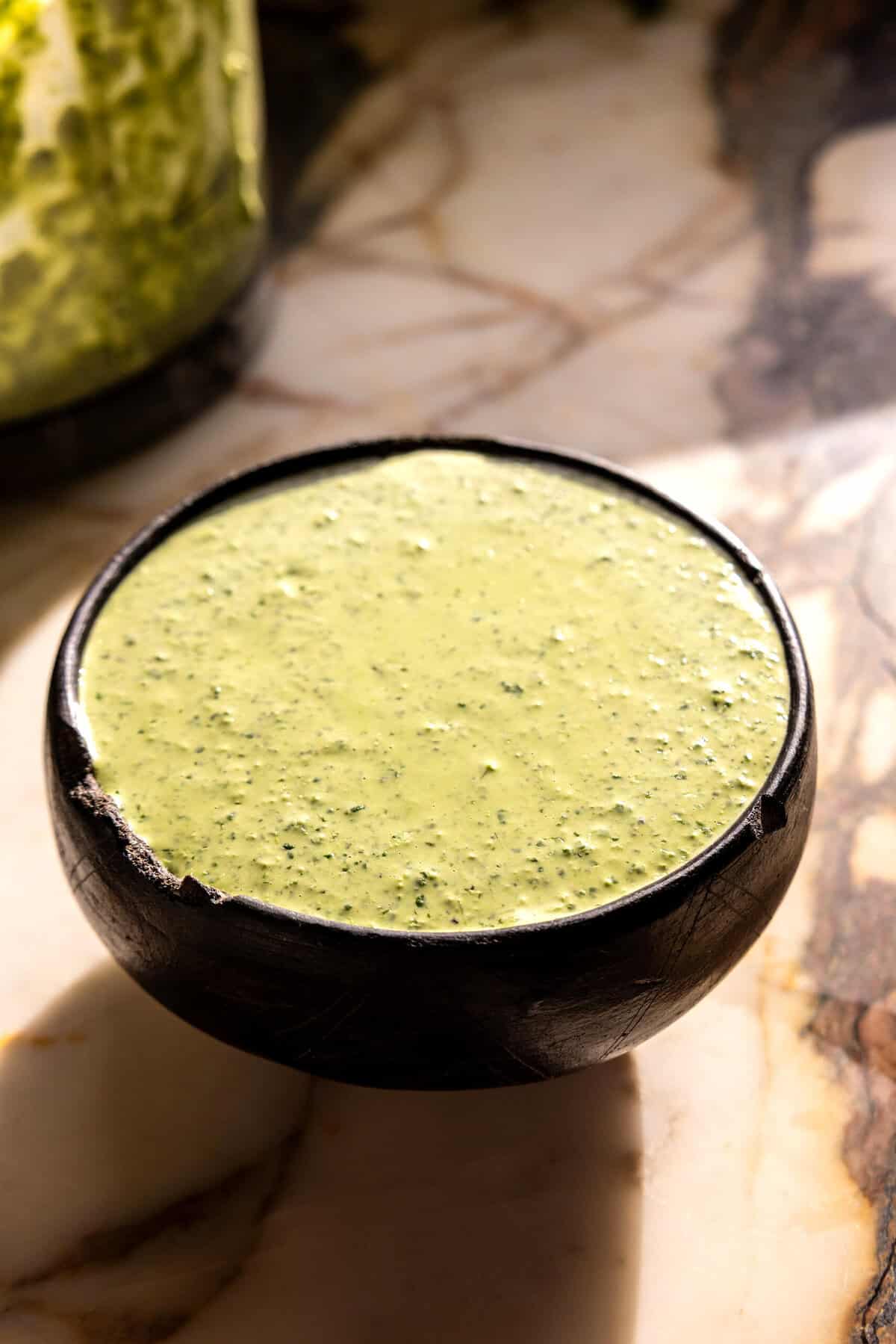 Peruvian Chicken with Creamy Green Sauce | halfbakedharveest.com