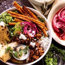 Quick Chicken Shawarma and Sweet Potato Bowls halfbakedharvest.com