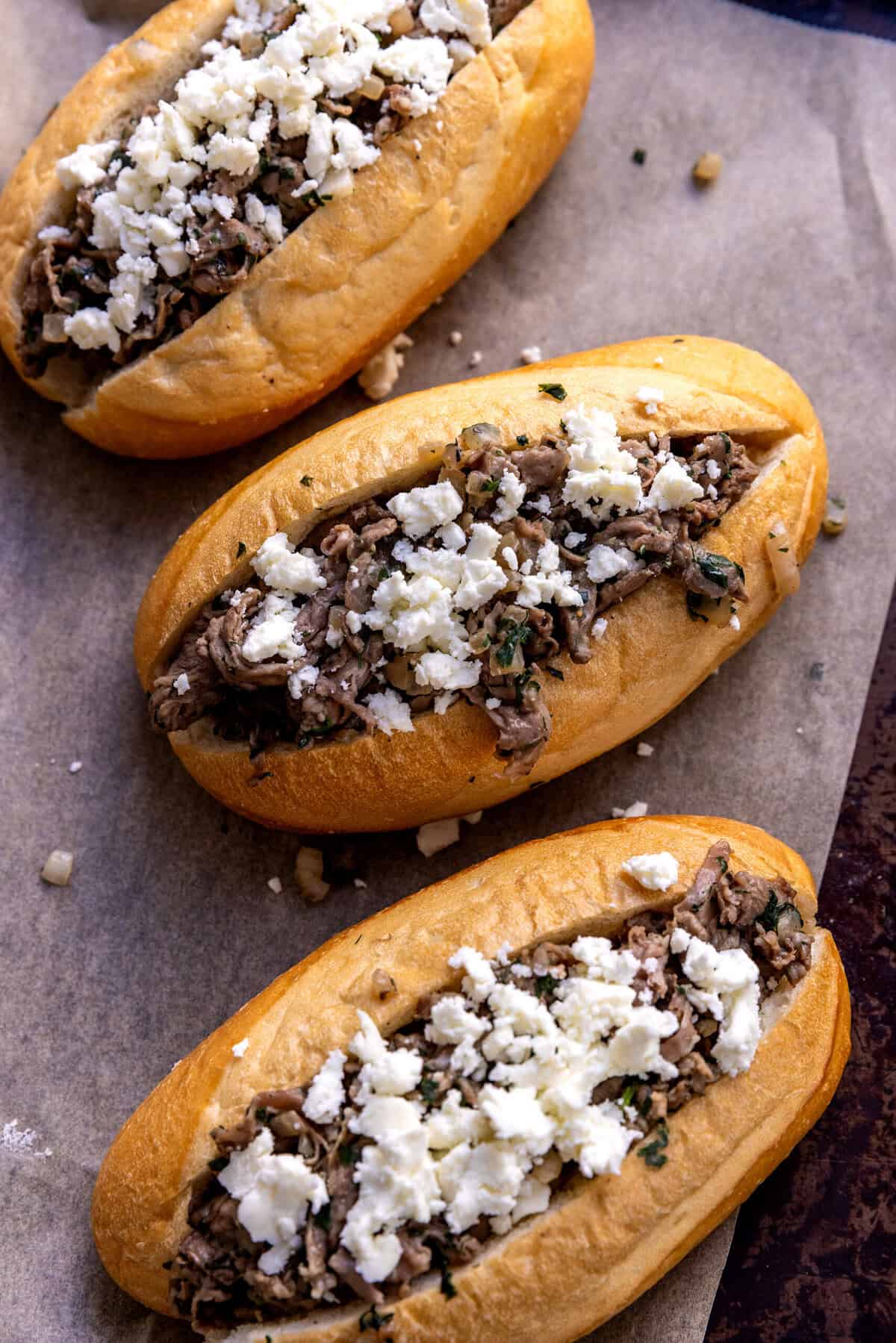 Greek Feta and Melty Gouda Cheesesteak | halfbakedharvest.com